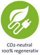Logo co2-neutral und 100% regenerativ